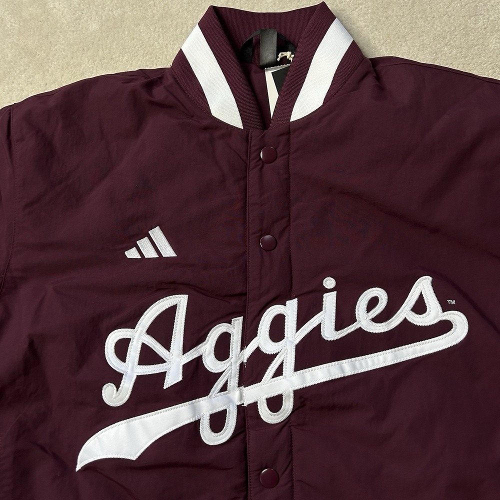 Adidas Texas A&M Aggies Coaches Jacket Men's Small Varsity Embroidered